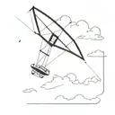 kids kite with a shadow that is the Cessna 182 Skylane plane  tattoo design idea