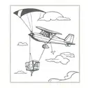 kids kite with a shadow that is the Cessna 182 Skylane plane  tattoo design idea