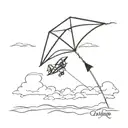 kids kite with a shadow that is the Cessna 182 Skylane plane  tattoo design idea