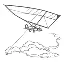 kids kite with a shadow that is the Cessna 182 Skylane plane  tattoo design idea