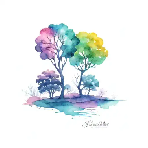 2 trees from a dna strand intertwined tattoo design idea