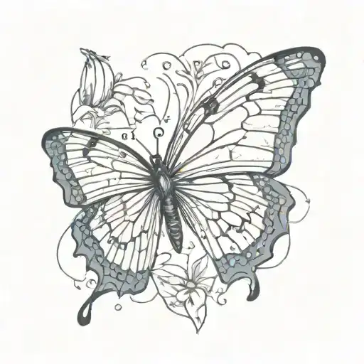 butterfly with broken wing tattoo design idea
