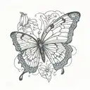 butterfly with broken wing tattoo design idea