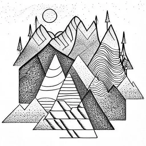 Mountain Scene tattoo design idea