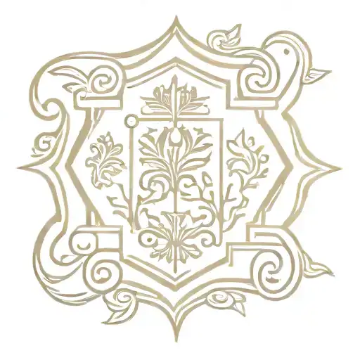 Incorporate motifs from Persian carpets into a unique tattoo design representing Iran tattoo design idea