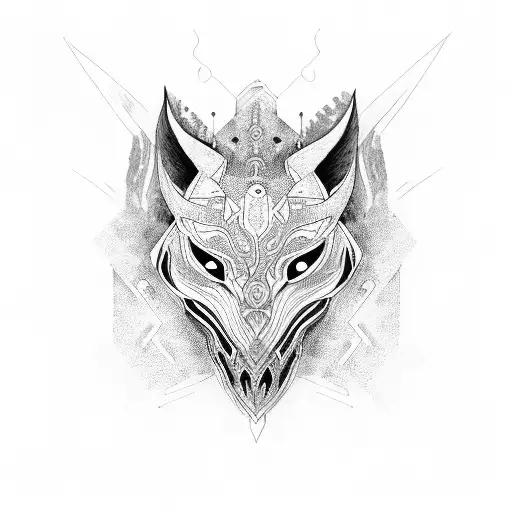Kindred's mask tattoo design idea