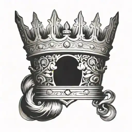 1982 with a queen's crown tattoo design idea