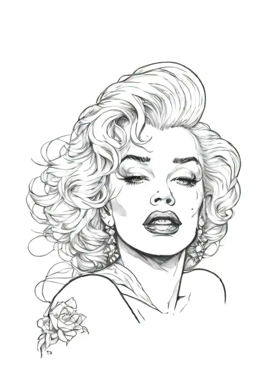 Marilyn Monroe fine line tattoo design idea