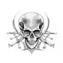 Lavender Gemini Tarot cards Skeleton hands tattoo design idea