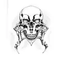 Lavender Gemini Tarot cards Skeleton hands tattoo design idea