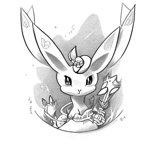 Sylveon smiling tattoo design idea