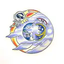 Sun and Moon tattoo design idea