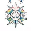 Sun and Moon tattoo design idea