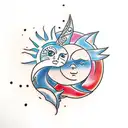 Sun and Moon tattoo design idea
