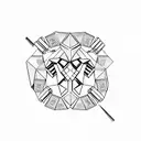 Dumbbell made of diamonds tattoo design idea
