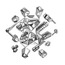 Dumbbell made of diamonds tattoo design idea