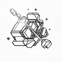 Dumbbell made of diamonds tattoo design idea