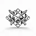 Dumbbell made of diamonds tattoo design idea