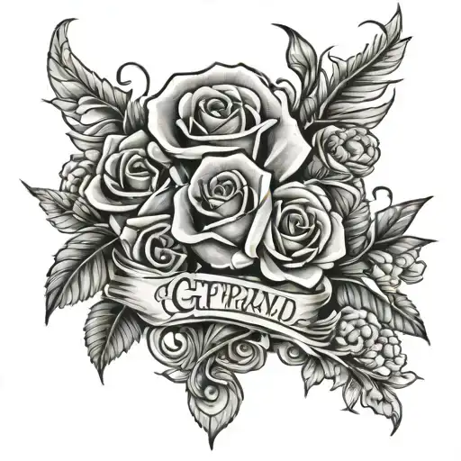 rip girlfriend my name tattoo design idea