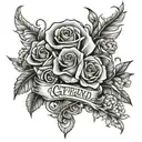rip girlfriend my name tattoo design idea