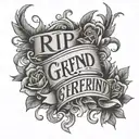 rip girlfriend my name tattoo design idea