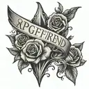 rip girlfriend my name tattoo design idea