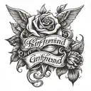 rip girlfriend my name tattoo design idea