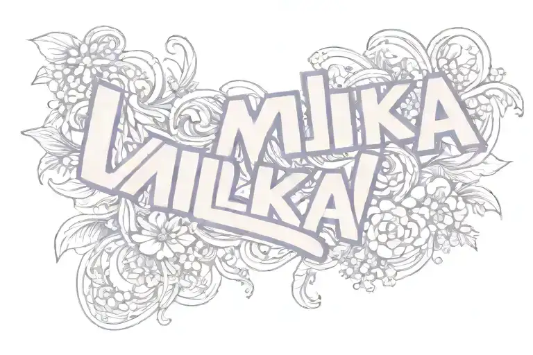 the word "Milka" and nothing else tattoo design idea