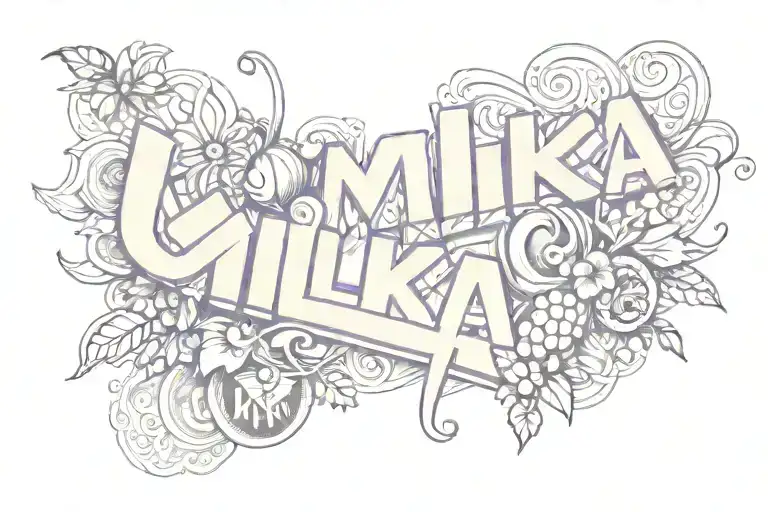 the word "Milka" and nothing else tattoo design idea