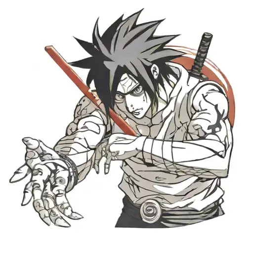 sasuke with curse mark shooting curse mark out of his hands  tattoo design idea