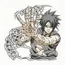 sasuke with curse mark shooting curse mark out of his hands  tattoo design idea