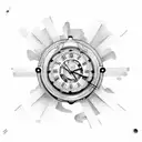 A broken heart mended with clock gears tattoo design idea
