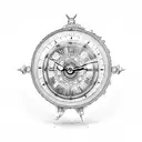 A broken heart mended with clock gears tattoo design idea