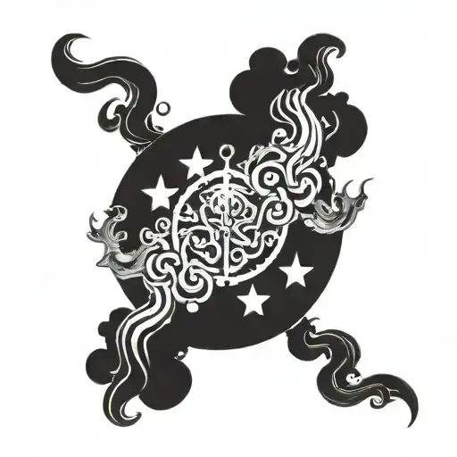 In God We Trust in smoke  tattoo design idea