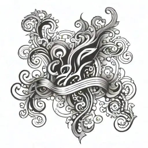 In God We Trust in smoke swirling patterns inspired tattoo design idea