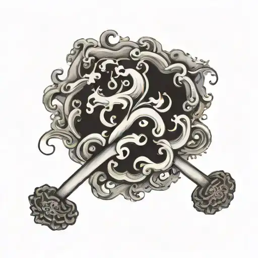 In God We Trust in smoke swirling tattoo design idea