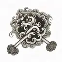 In God We Trust in smoke swirling tattoo design idea