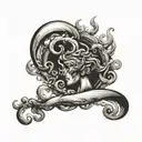 In God We Trust in smoke swirling tattoo design idea
