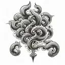In God We Trust in smoke swirling tattoo design idea