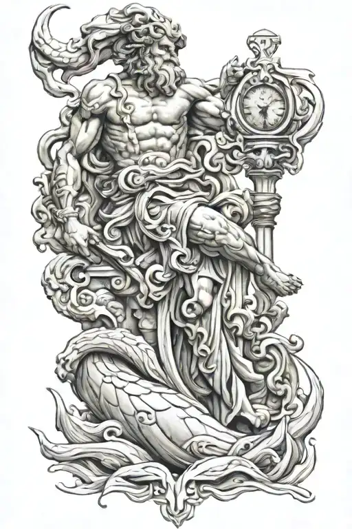 poseidon god tattoo design idea