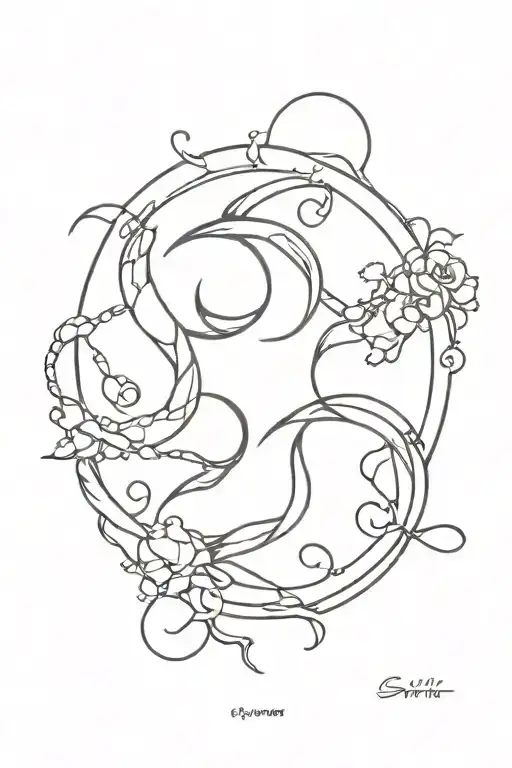 cancer and gemini zodiac sign tattoo design idea