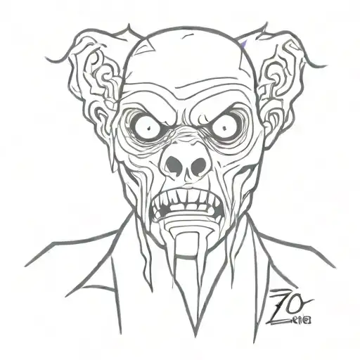 zoo zombie tattoo design idea