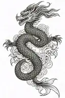 A mythical dragon intertwined with a koi fish, symbolizing strength and transformation tattoo design idea