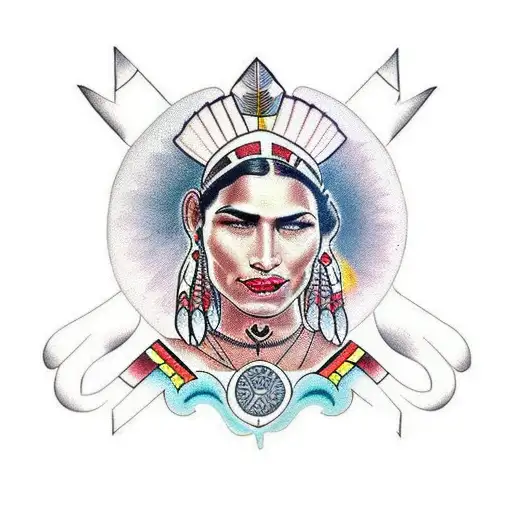 Indígena mulher Latina  tattoo design idea