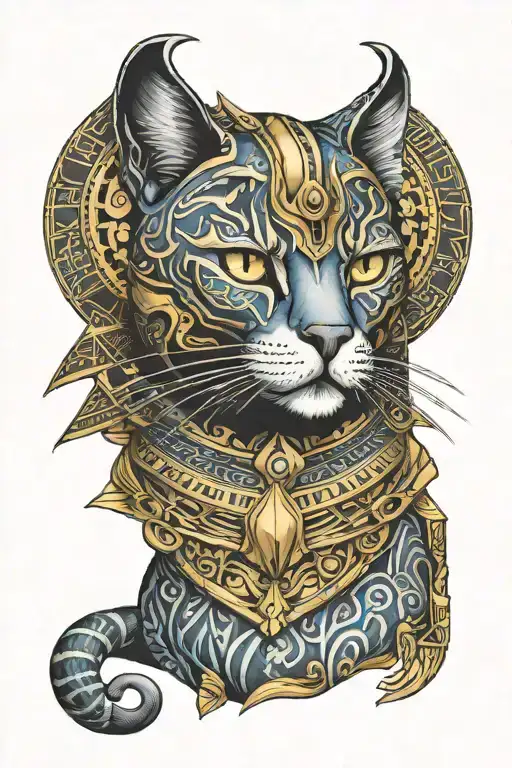 cat Egyptian god tattoo design idea