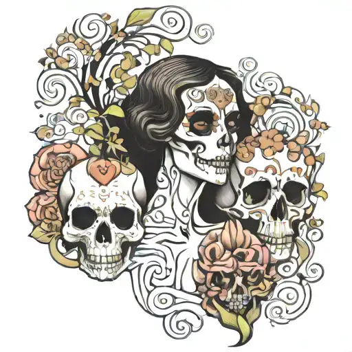 gustav klimt life and death tattoo design idea