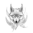 phoenix and a wolf tattoo design idea