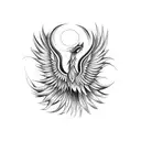 phoenix and a wolf tattoo design idea
