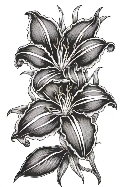 daylily tattoo design idea
