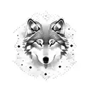 2 Norwegian wolves and trees tattoo design idea